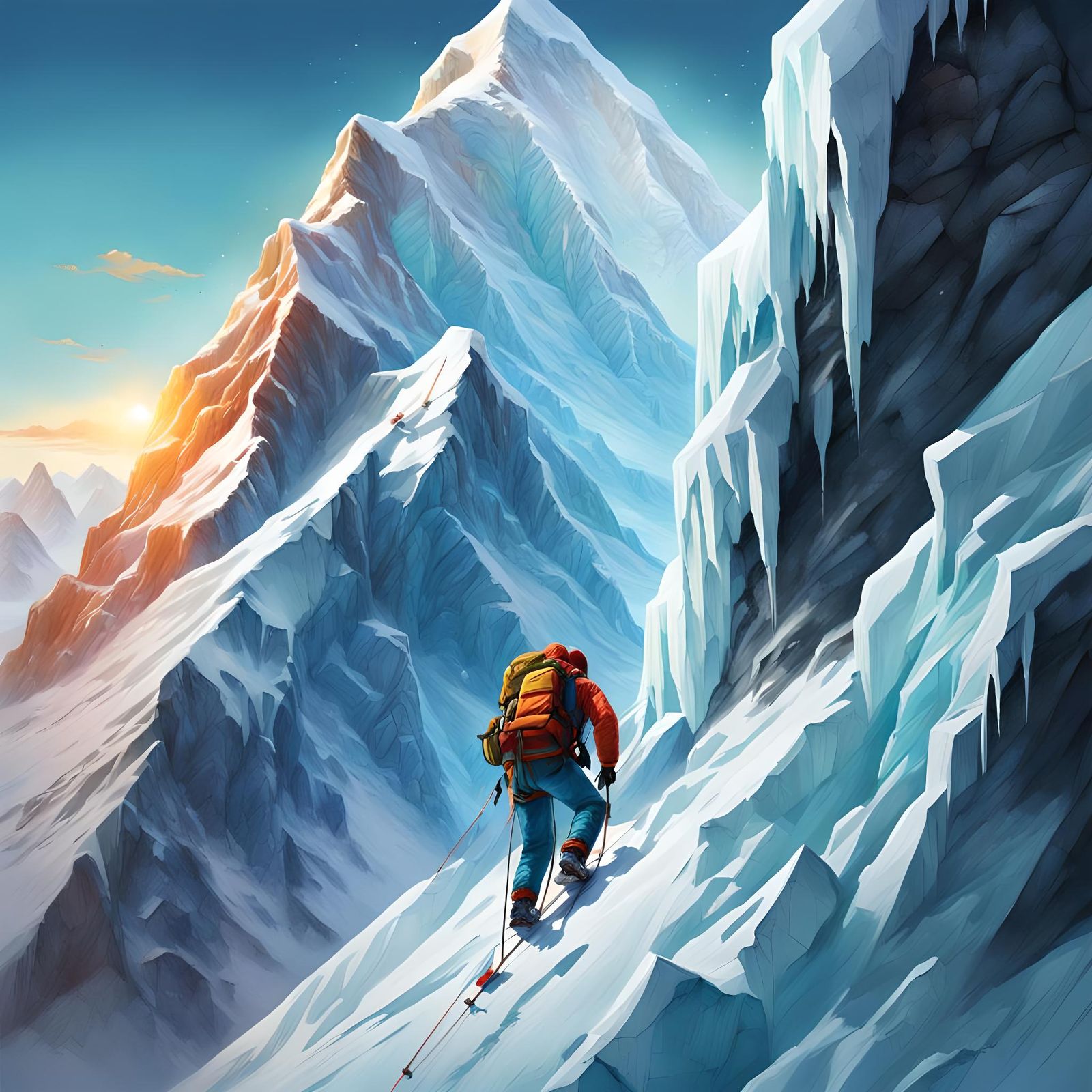 Everest Alpinists Discover Frozen Climbers: Hyperrealistic S...