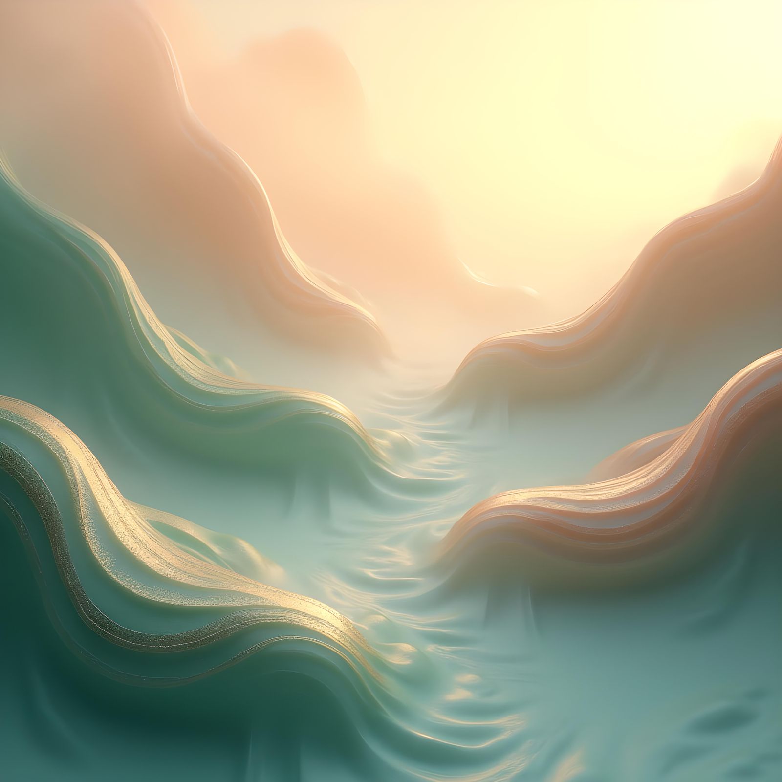 Abstract Wall Art with Earthy Colors and Gold Accents