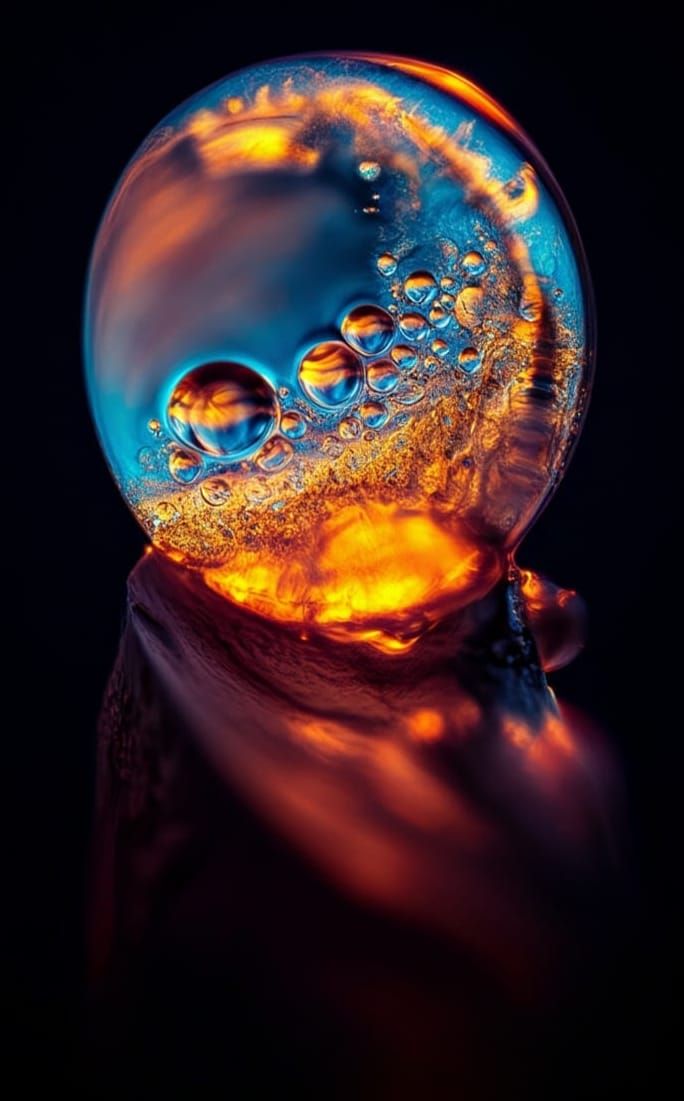 Macro Photograph of Liquified Plasma Glass Ore