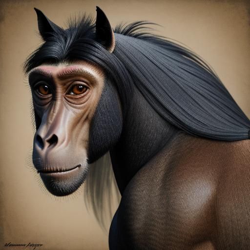 Hybrid Horse-Monkey Creature in Photo
