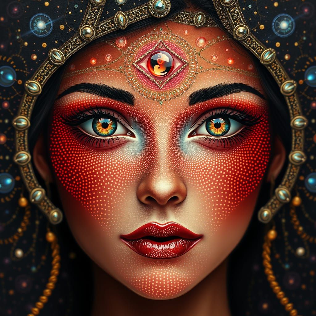 Starlight Beauty: A Mosaic of Fire and Ice