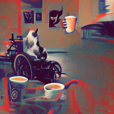 Renaissance Cat in Wheelchair: Film Noir Coffee