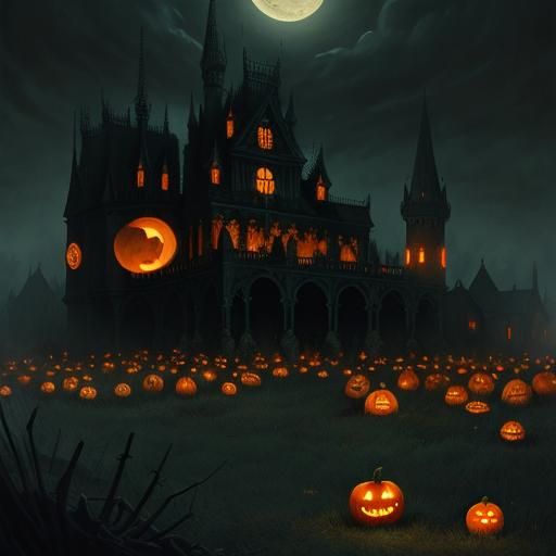 Haunted Pumpkin Patch: Illuminated Jack-o'-Lanterns