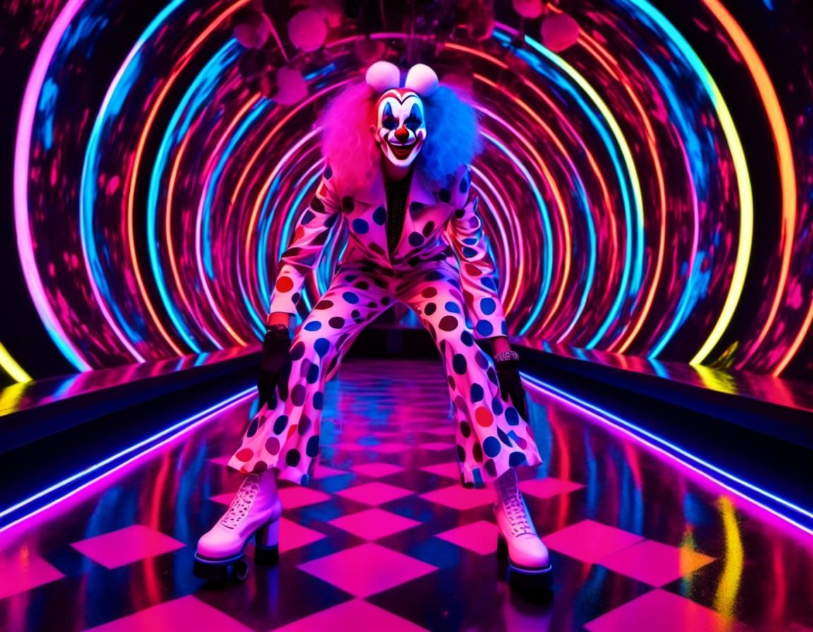 Fancy Clown at Retro-Futuristic Roller Rink