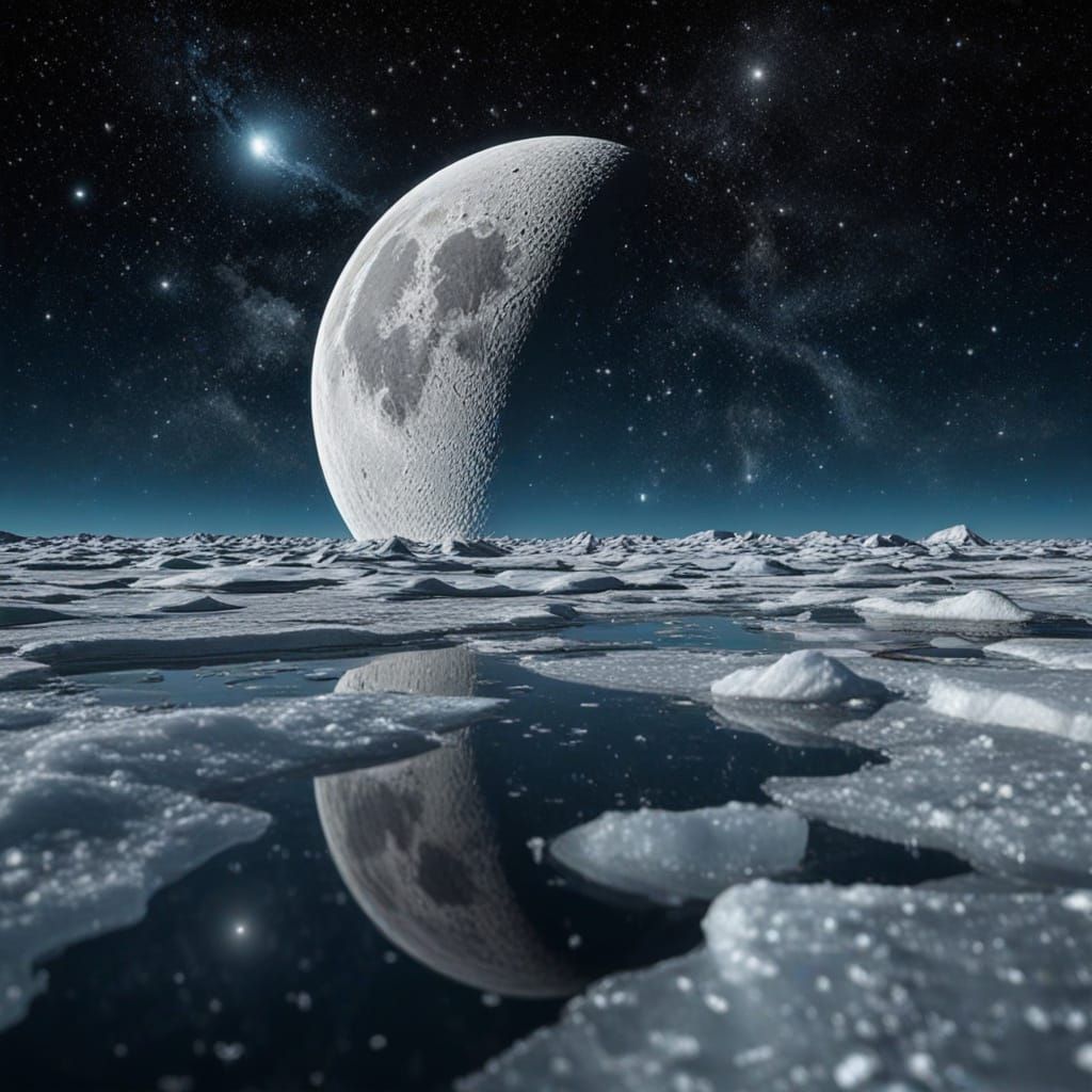 Icy Half Moon in Cosmic Star River