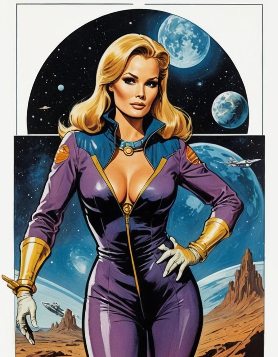 Retro Sci-Fi Space Explorer Illustration