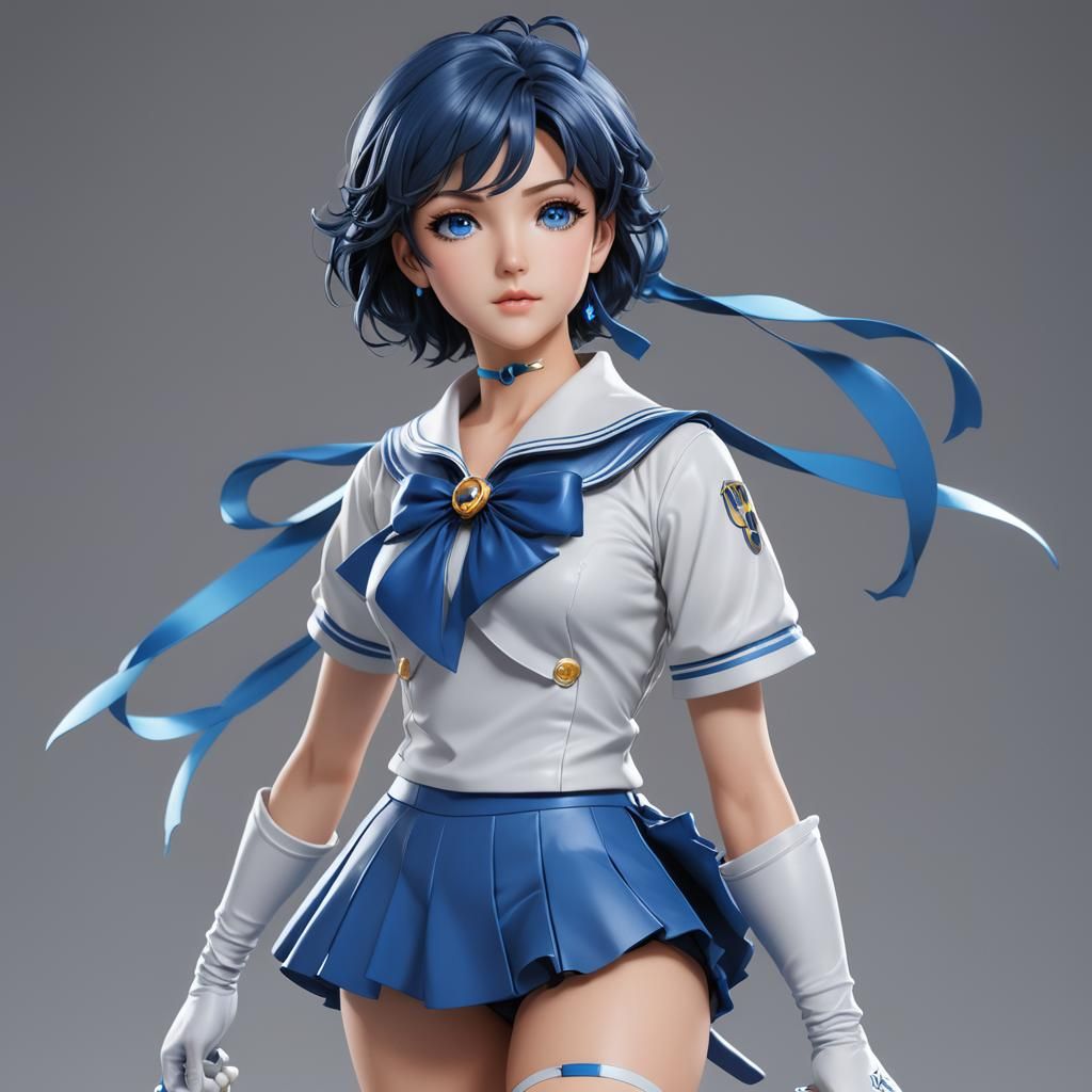 Sailor Mercury in 3D Anime Style