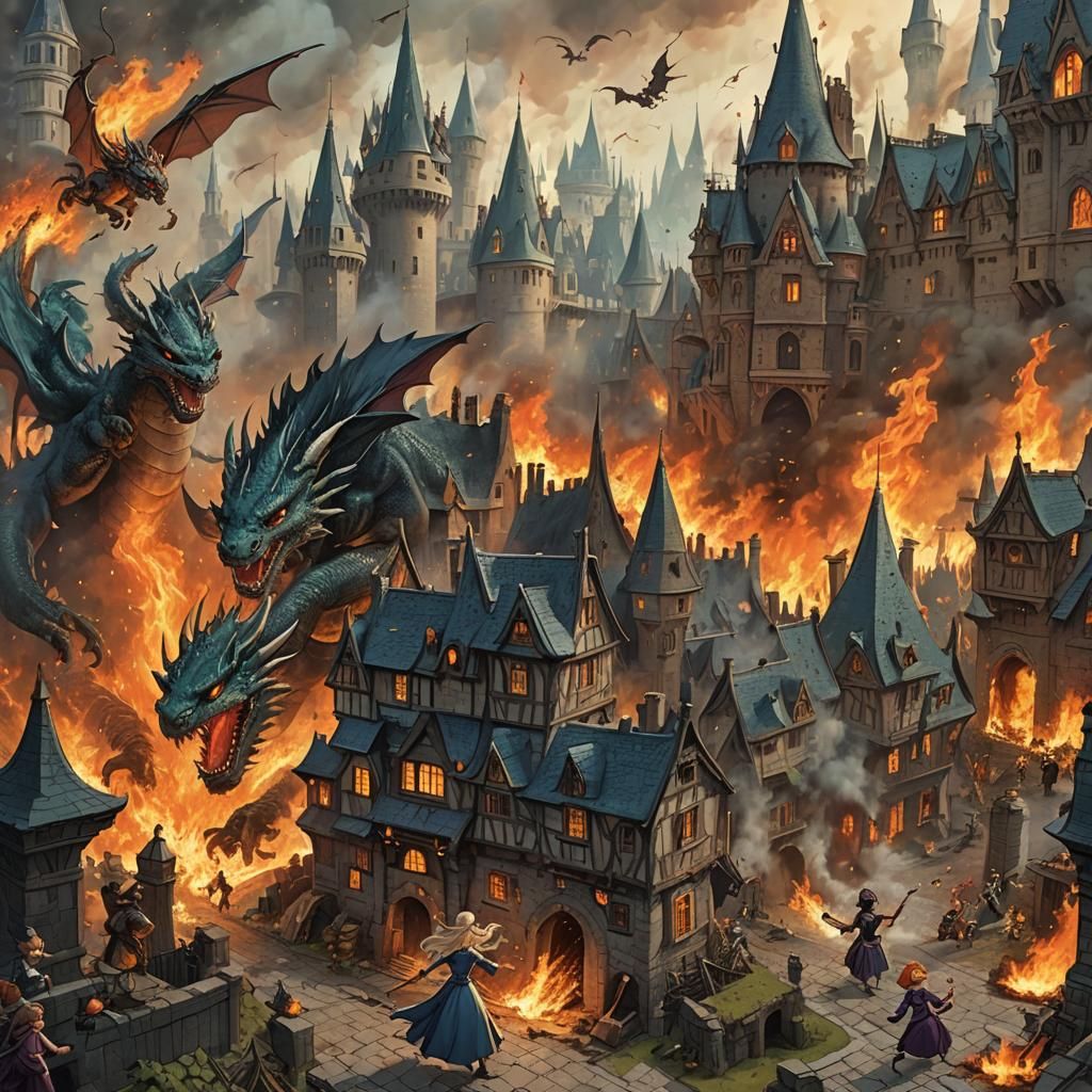 Fairies and Witches War with Dragons