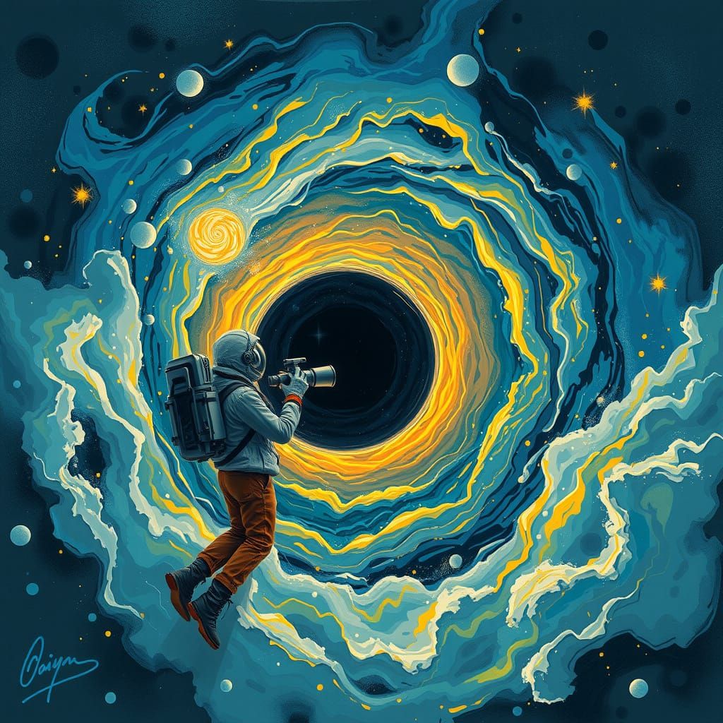 Birth of a Black Hole in Van Gogh Style