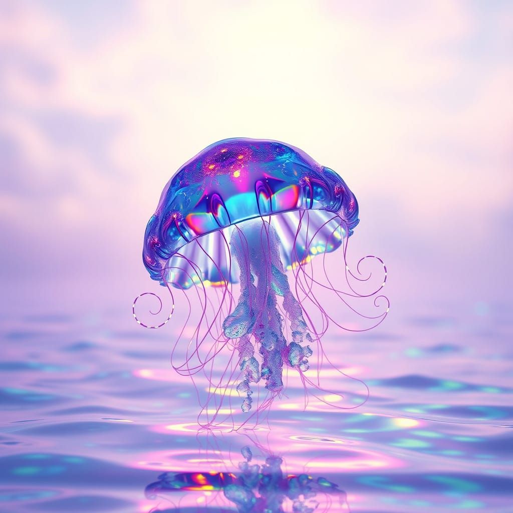 Crystal Jellyfish in Heavenly Iridescent Paradise