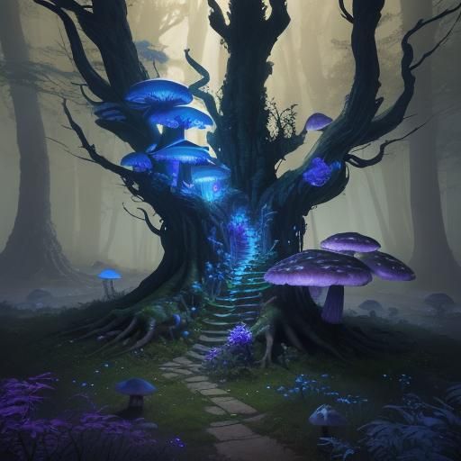 Mystical Wizard in a Fantasy Environment