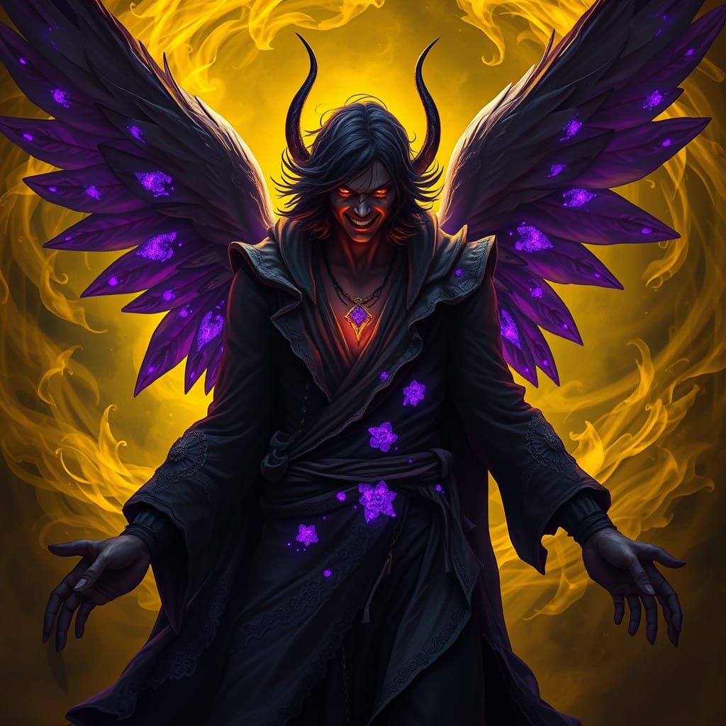 Ethereal Guardian Angel with Wicked Smile