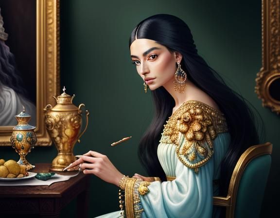 Surreal Woman Portrait in Salvador Dali Style