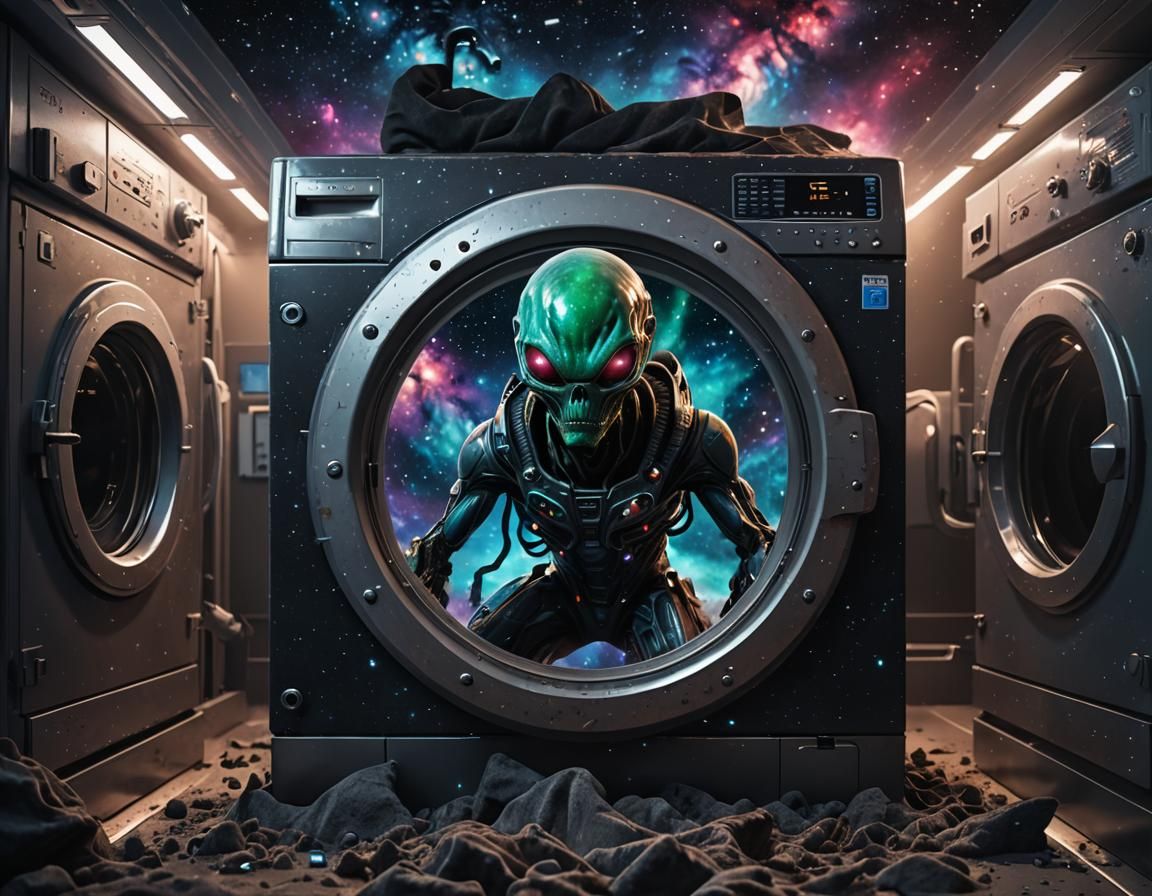 Alien Emerges from Washing Machine Galaxy