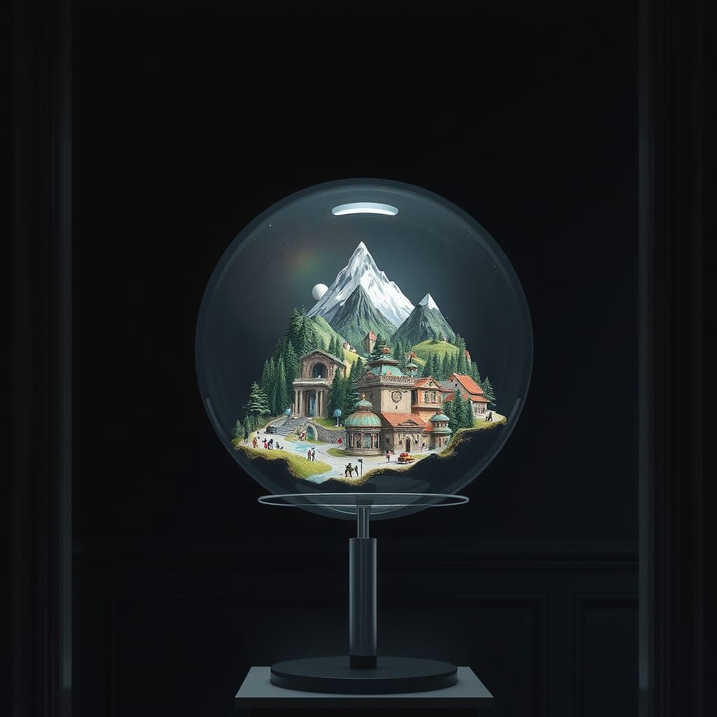 Miniature World Inside a Glass Orb