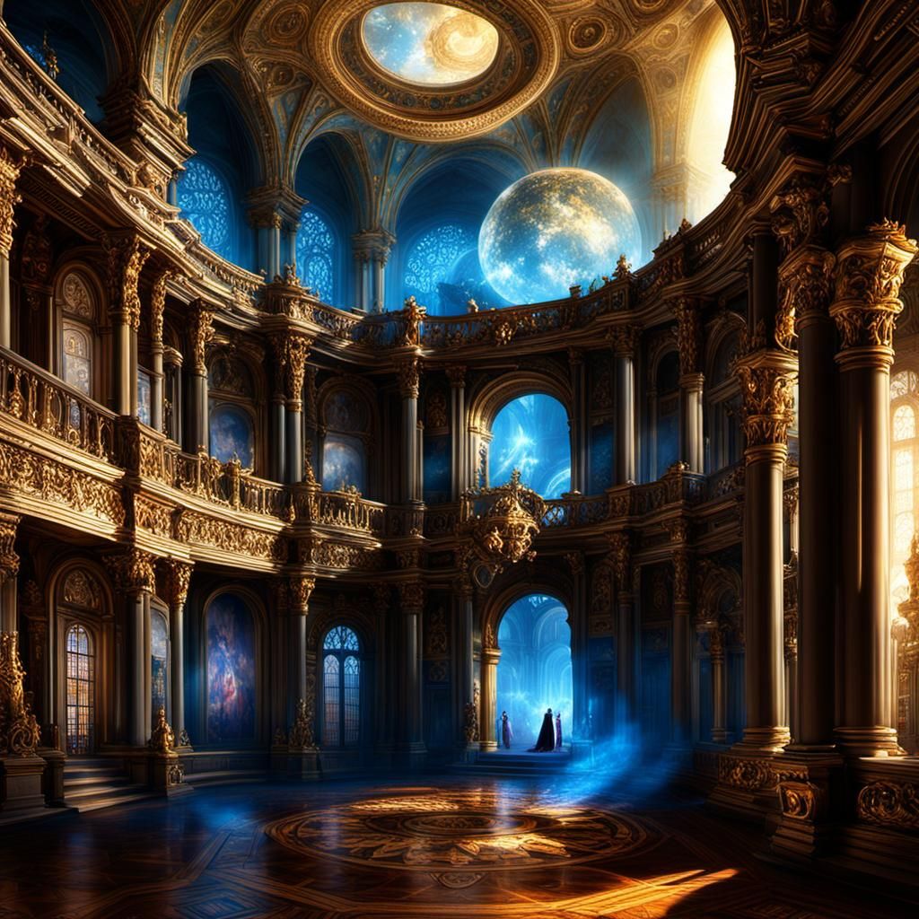 Archangel Gabriel in Fantasy Rococo Palace