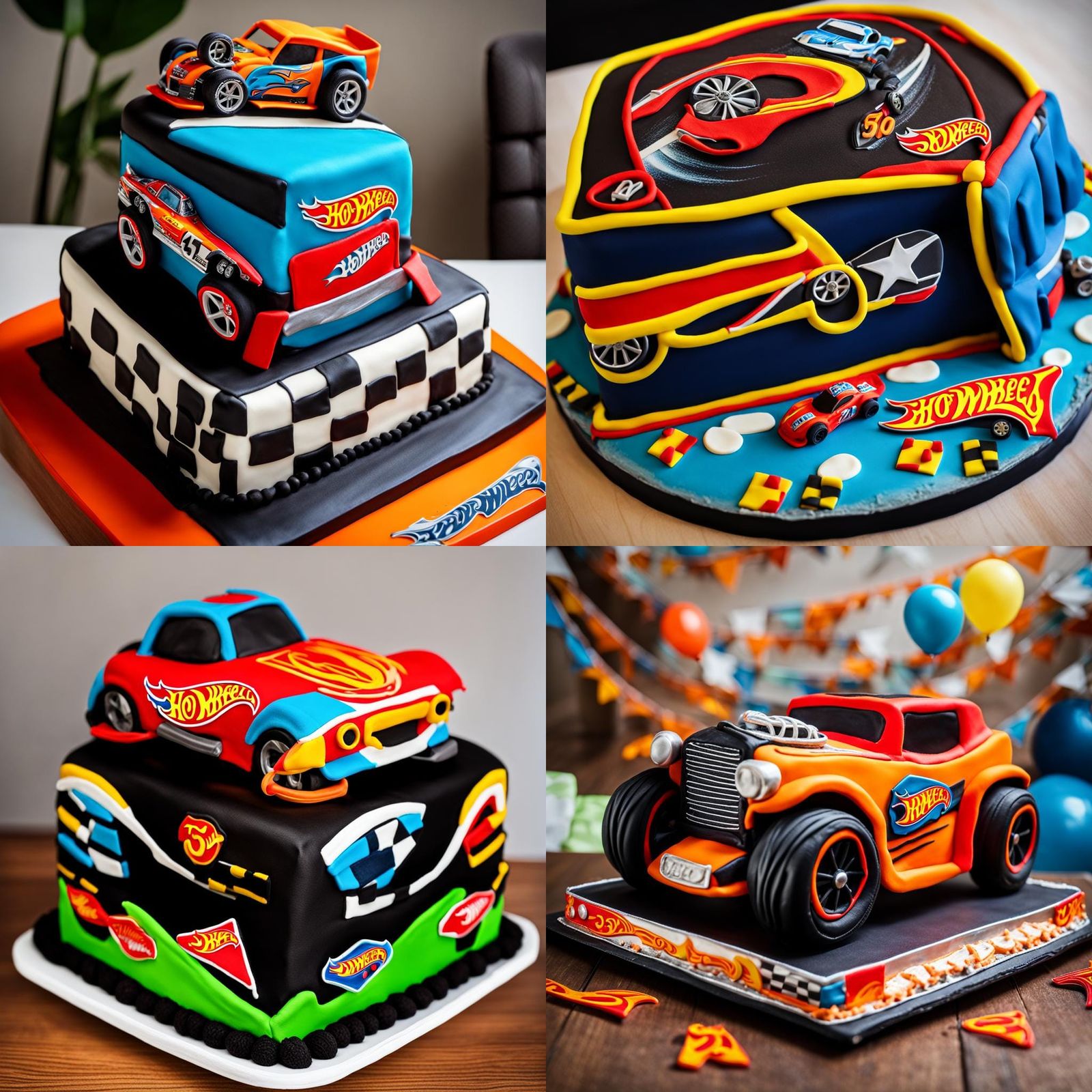 Hot Wheels Racing Car Birthday Cake Design