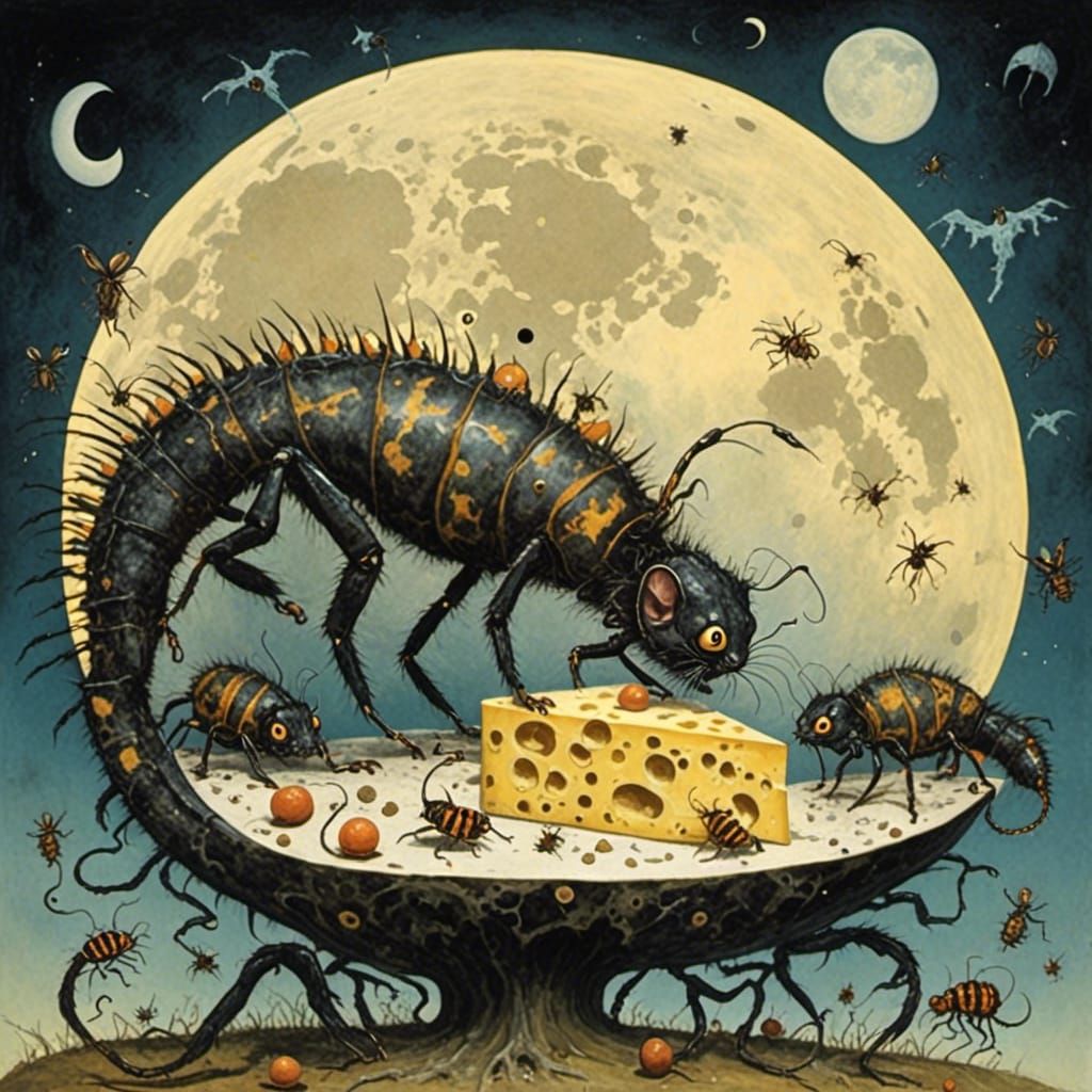 Cute Creatures on a Cheese Moon
