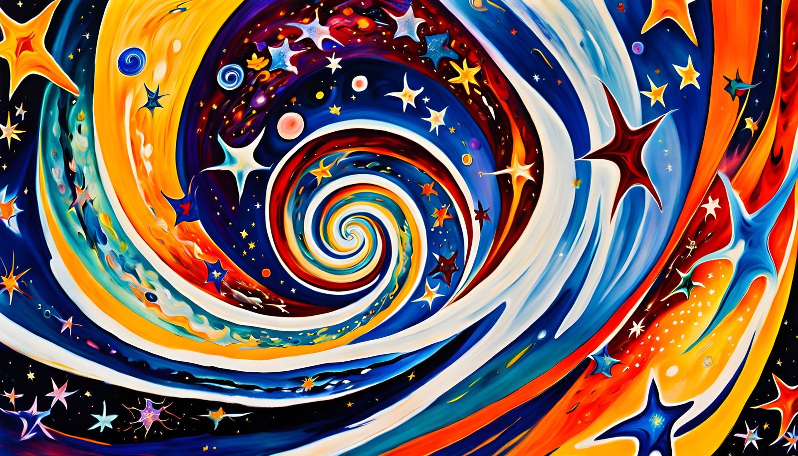 Whirly Wavy-Pointy Stars in Cosmic Swirl