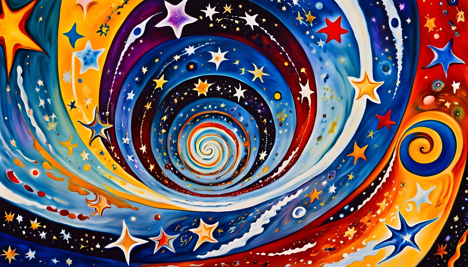 Cosmic Whirlpools in Vibrant Opalescent Hues