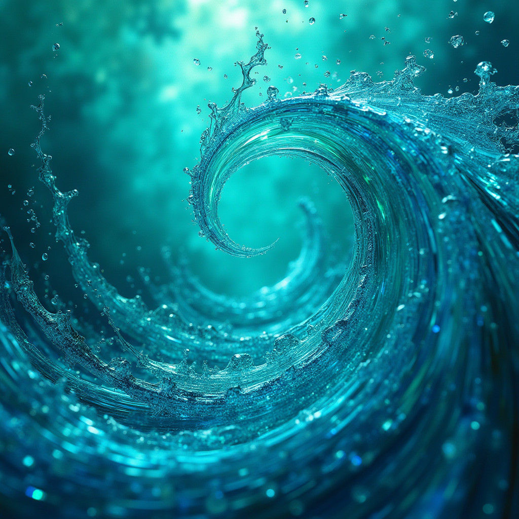 Mesmerizing Turquoise Abstract with Swirling Gradients