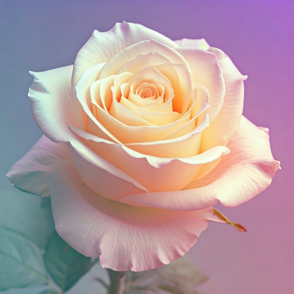 Pastel Rainbow Iridescent Rosebud Close-up