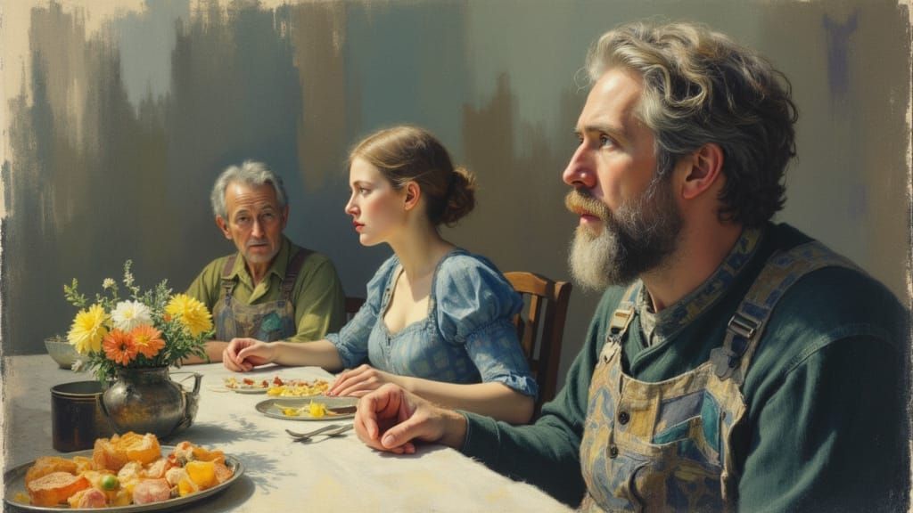 Mysterious Woman in Soft Pastel and Black and White