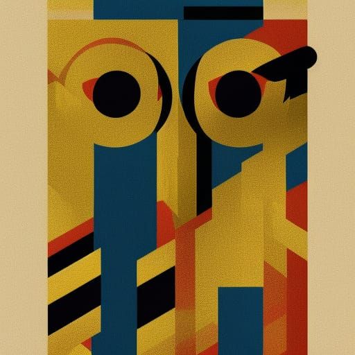 Pop Art Number 100 in Bauhaus Style