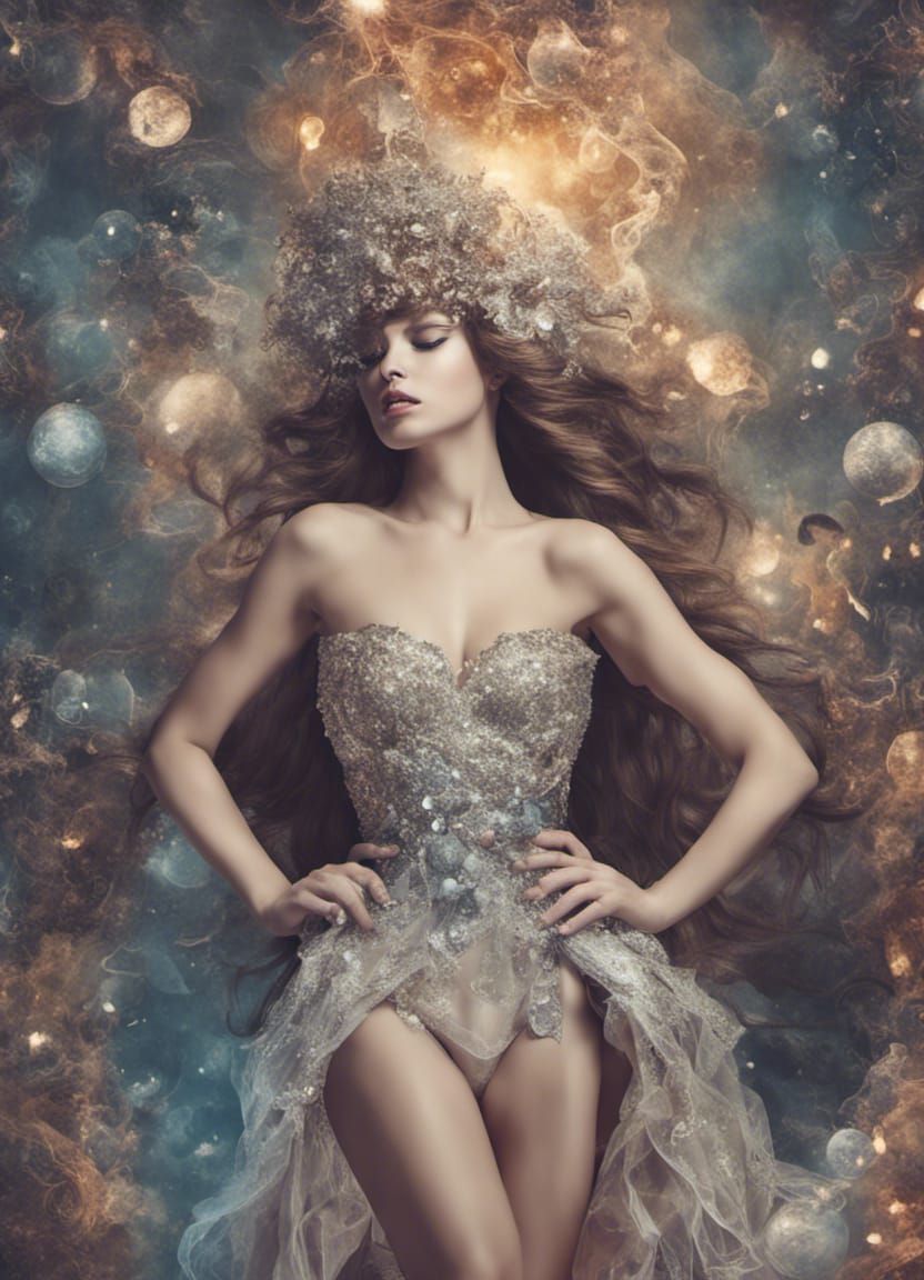 Gemstone Dress: Hyperdetailed Sparkly Elegance