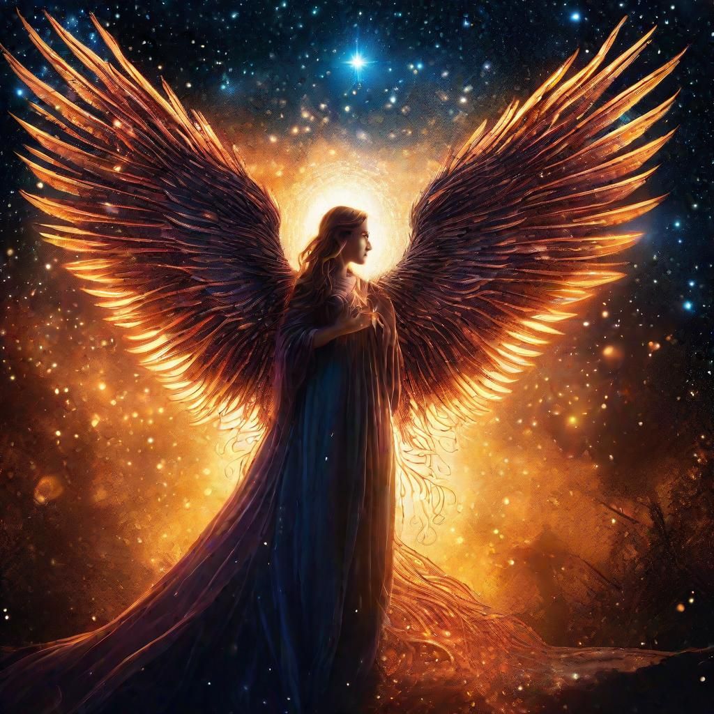 Woman Holds Phoenix of Light: Comic Book Art