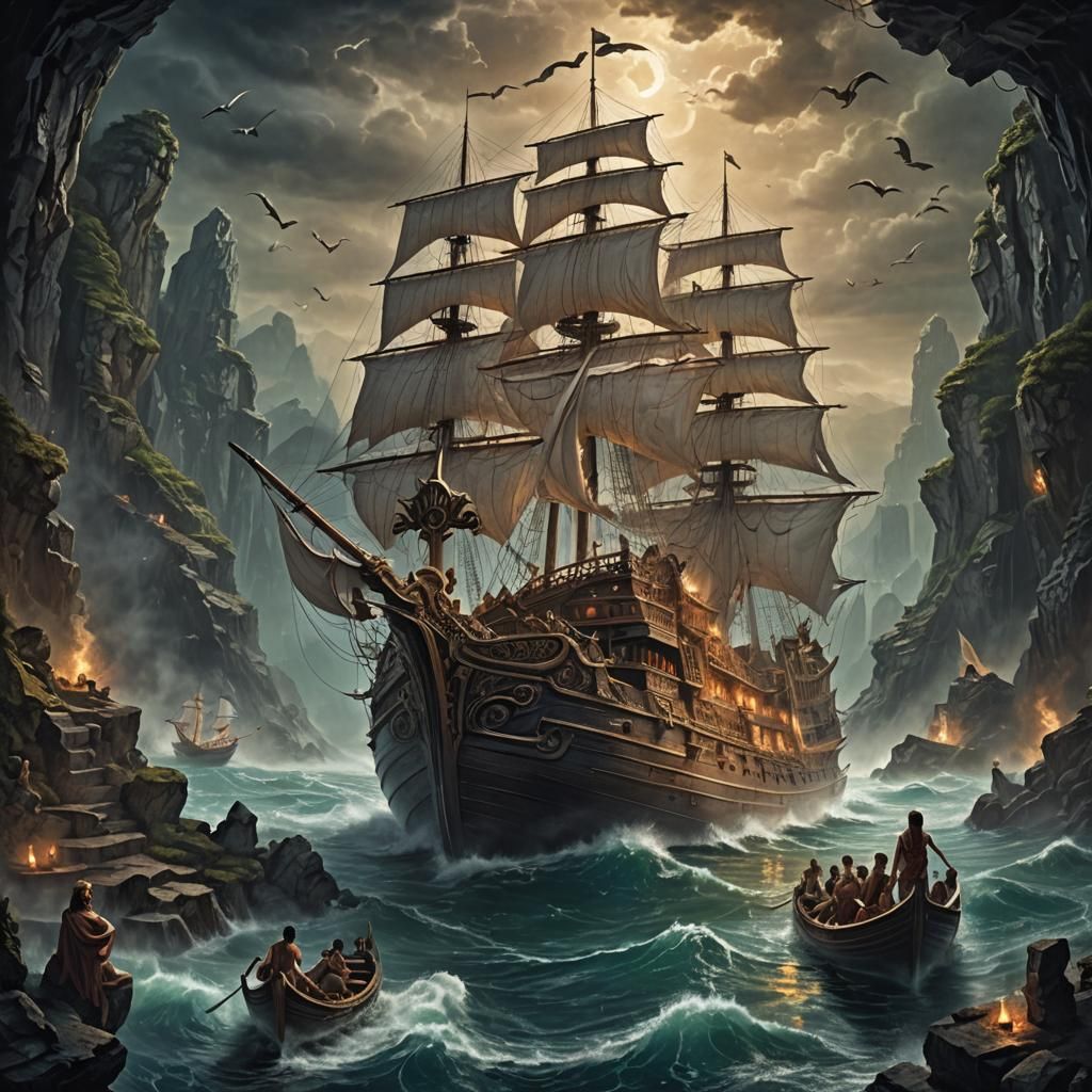 Epic Fantasy Novel Cover in Maximalist Style