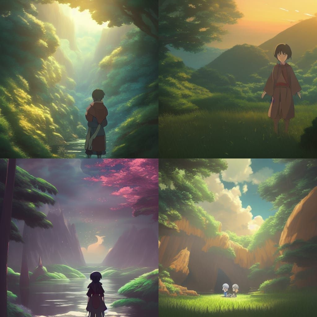 Anime Key Visual Inspired by Studio Ghibli