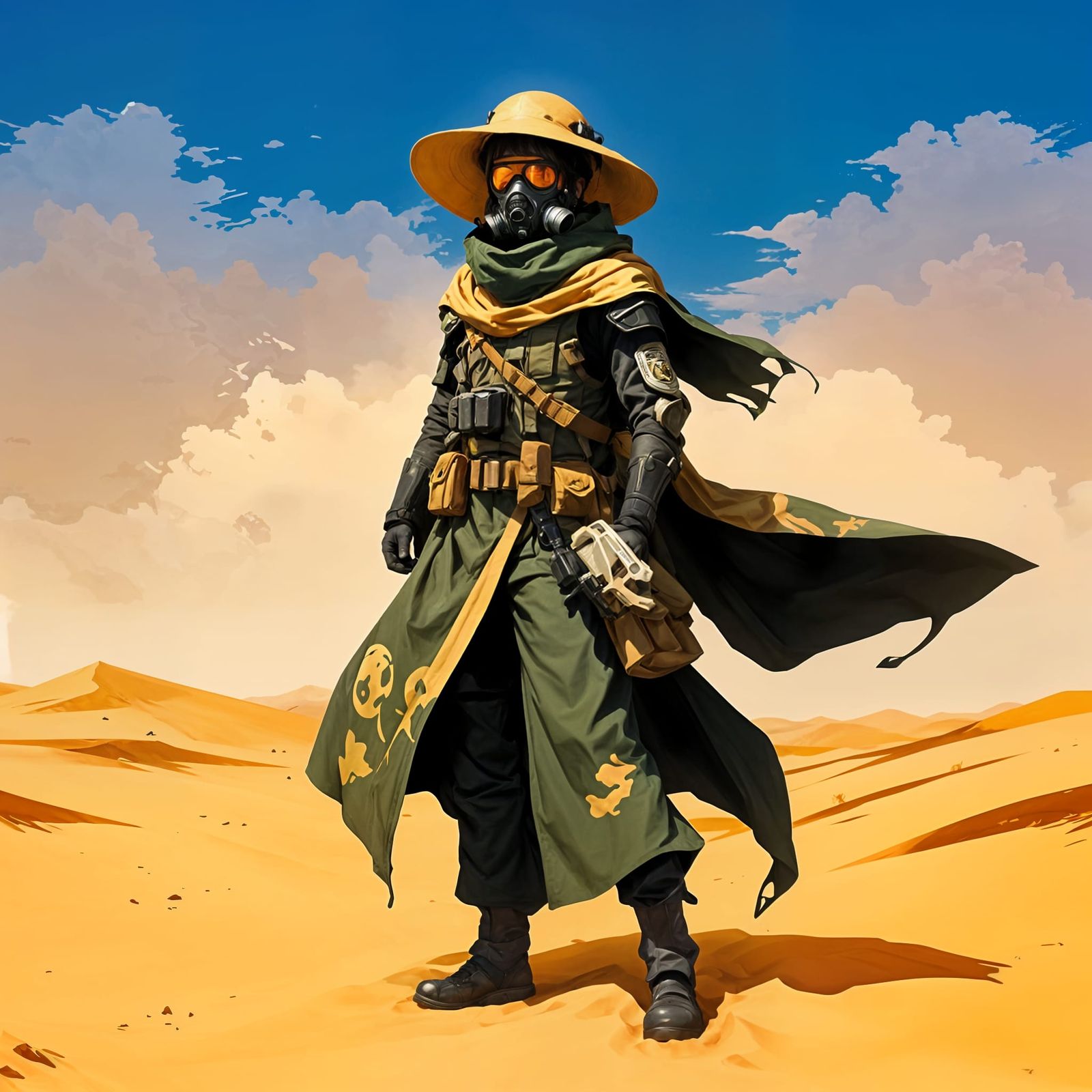 Anime Mercenary Survives Desolate Desert in Vivid Colors