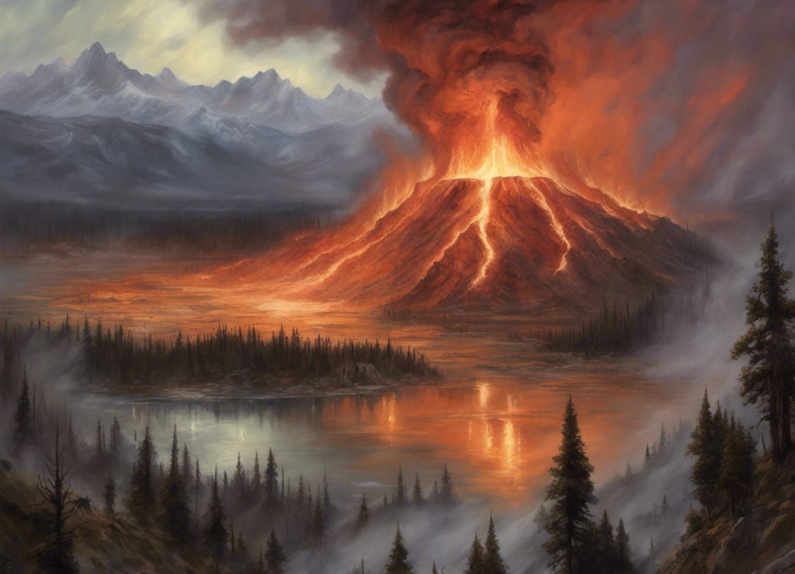 Volcano erupting