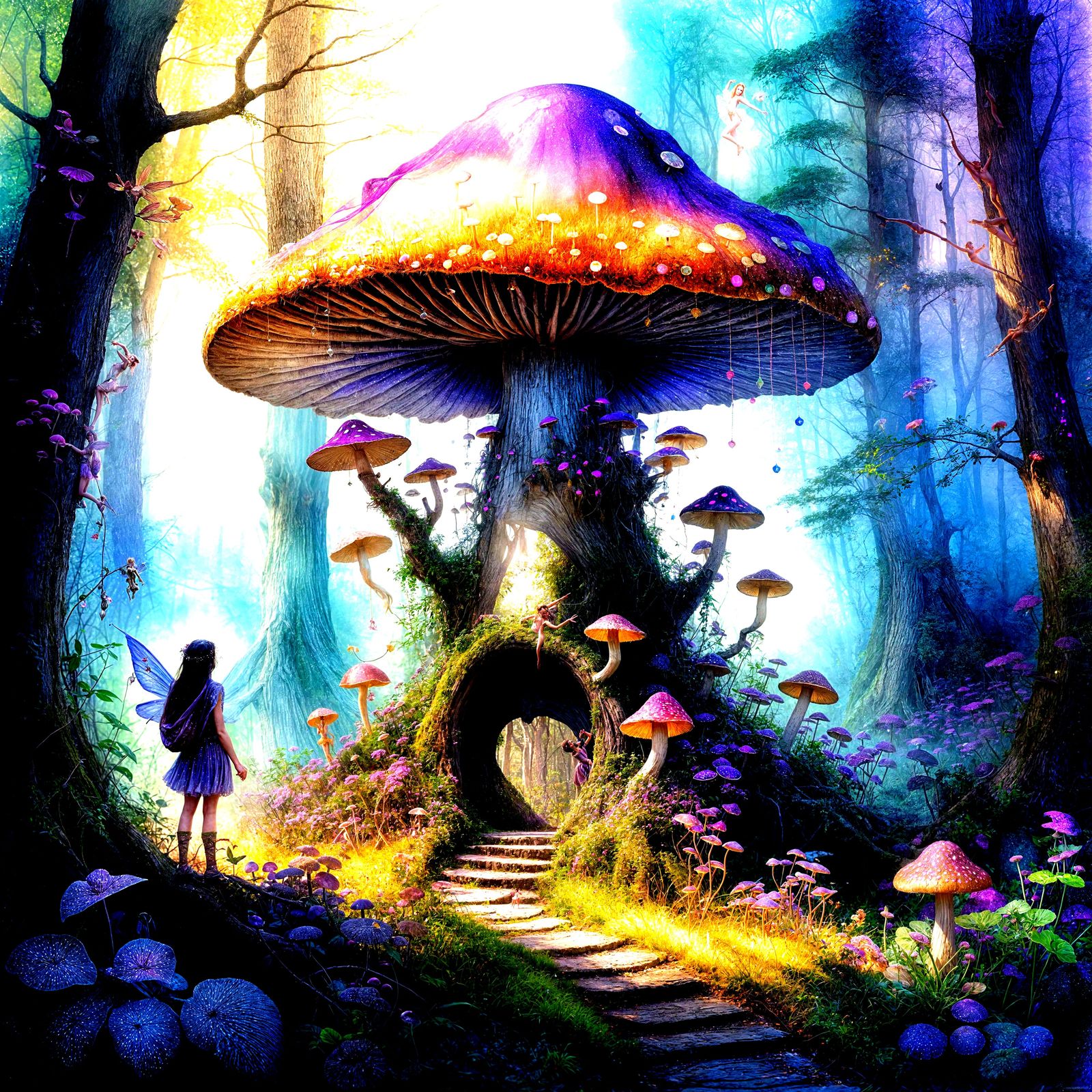 Whimsical Fairy Dance in Enchanted Twilight