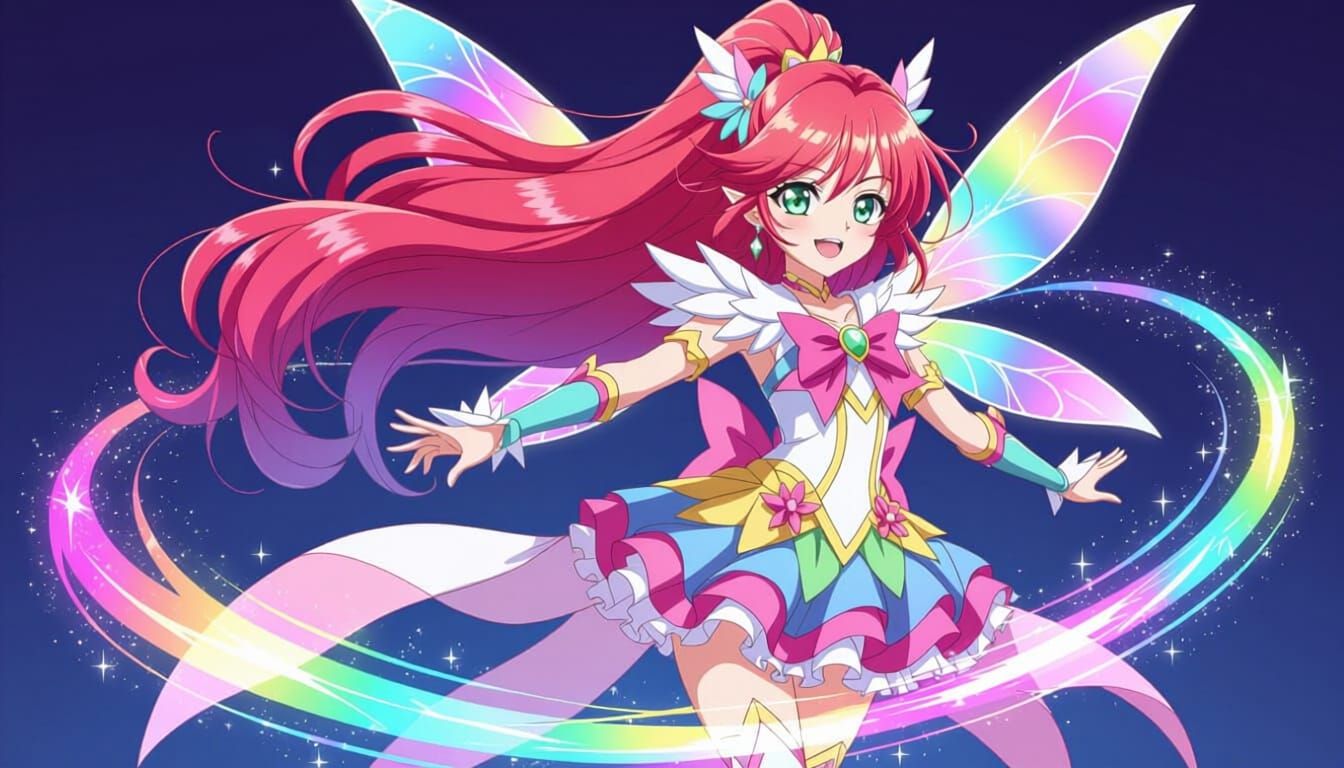 Magical Girl Zoey Rose in Vibrant Anime Style