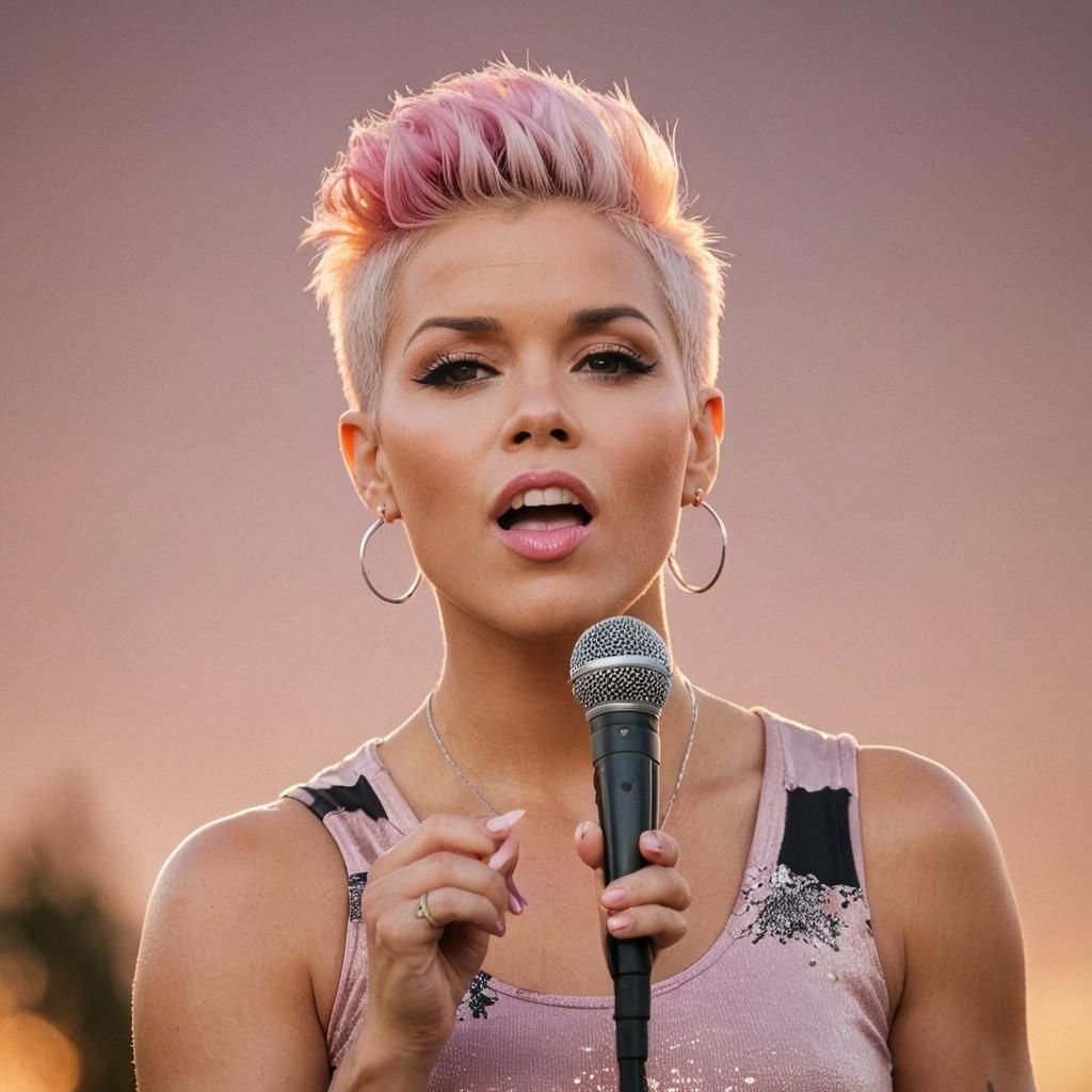 Pop Star Portrait in Pink Aesthetic