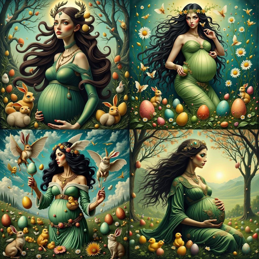 Ethereal Celtic Goddess Embodies Fertility in Whimsical Nouv...