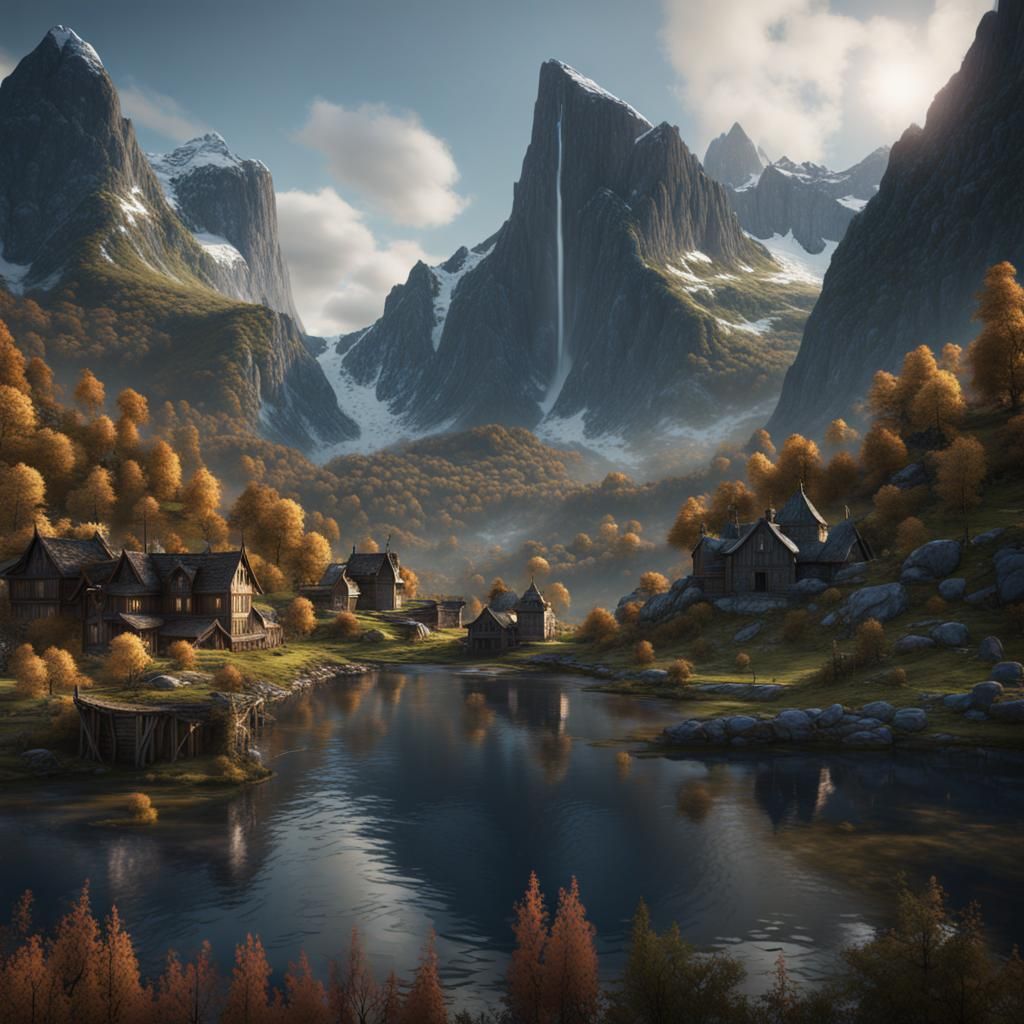 Fantastical Norway Landscape in Detailed Matte Painting