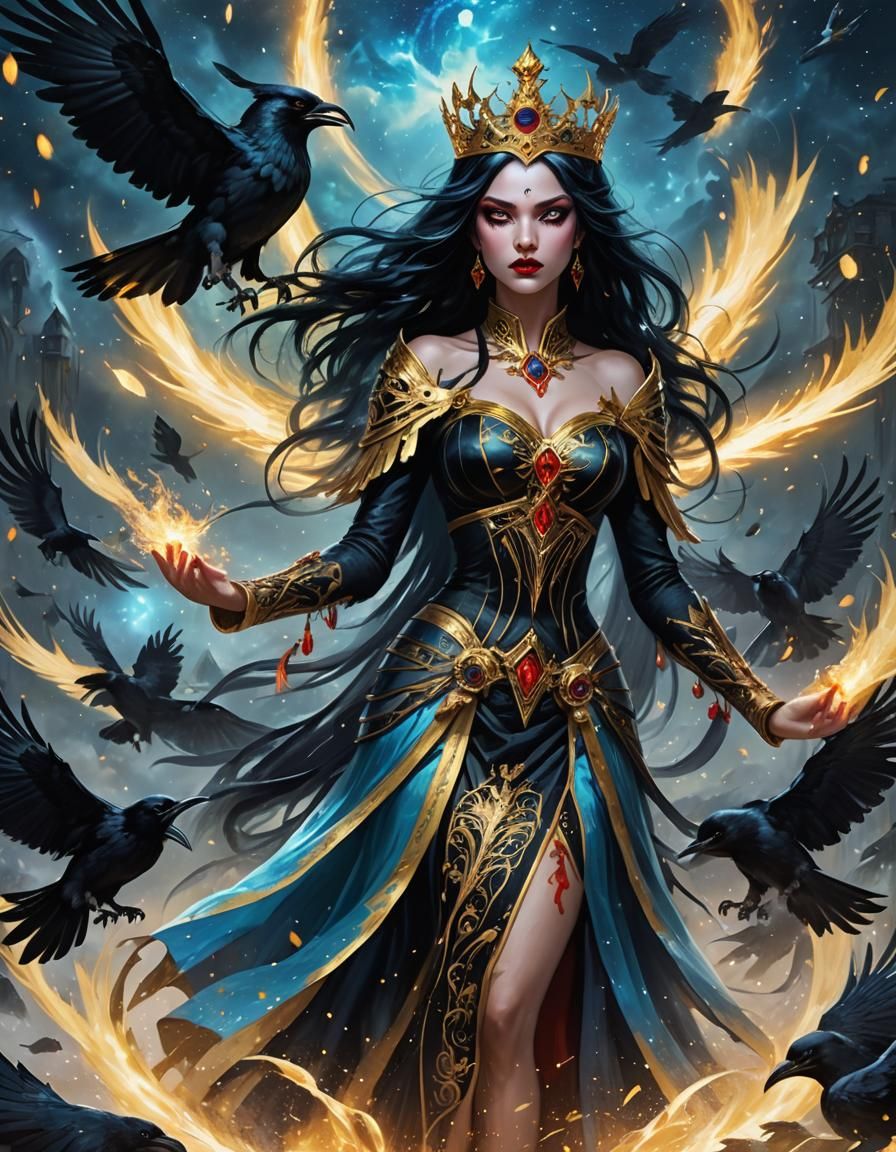 Raven Queen's Bloodlust in a Macabre Dark Fantasy