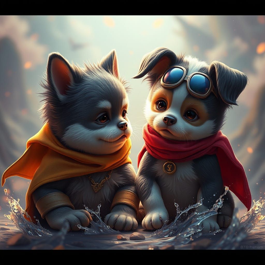 Surreal Superheroes Unite in a Fantastical 8k Matte Painting