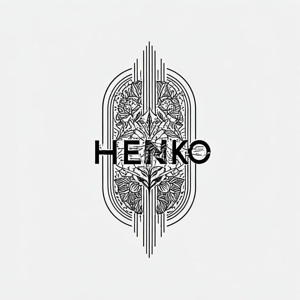 Elegant Geometric Logo Design: "henko" in Black