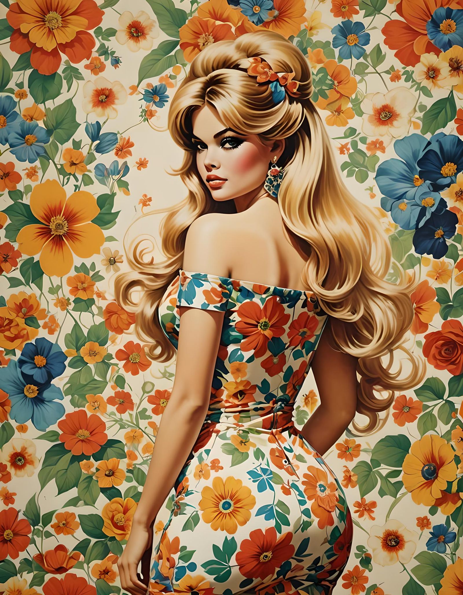 Bridget Bardot in 1960s Flower Power Style