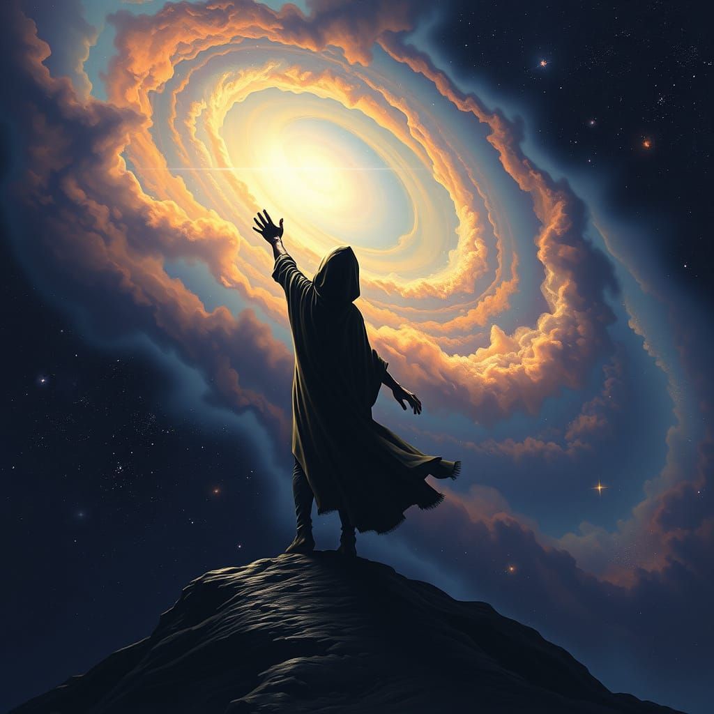 Cosmic Figure Reaching for a Star