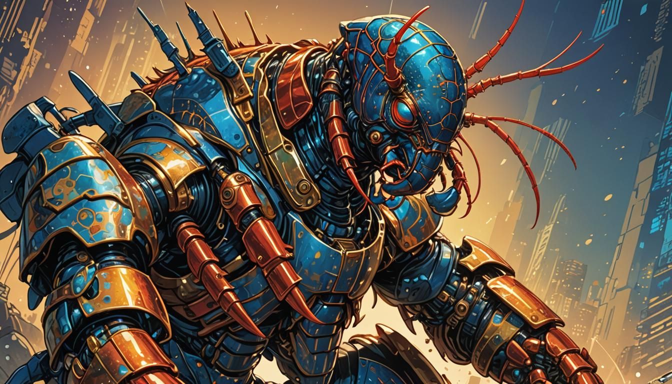 Rock Lobster in Exosuit Comic Book Art