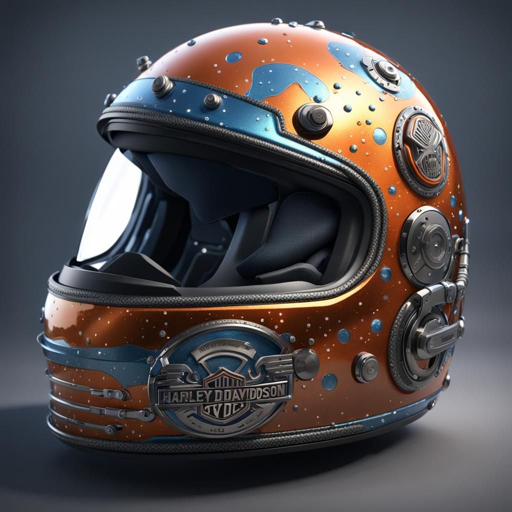 Blue Sparkle Biker Helmet in Epic 3D Graphics