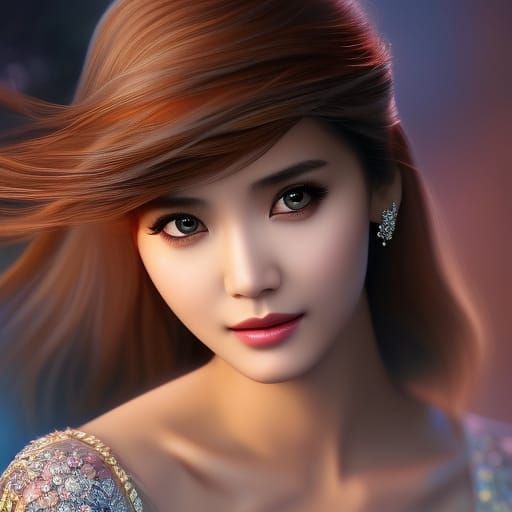 Beautiful Woman in Hyperdetailed Digital Painting
