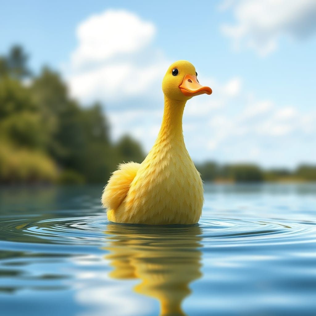 Duck Made of Water: AI-Generated Image