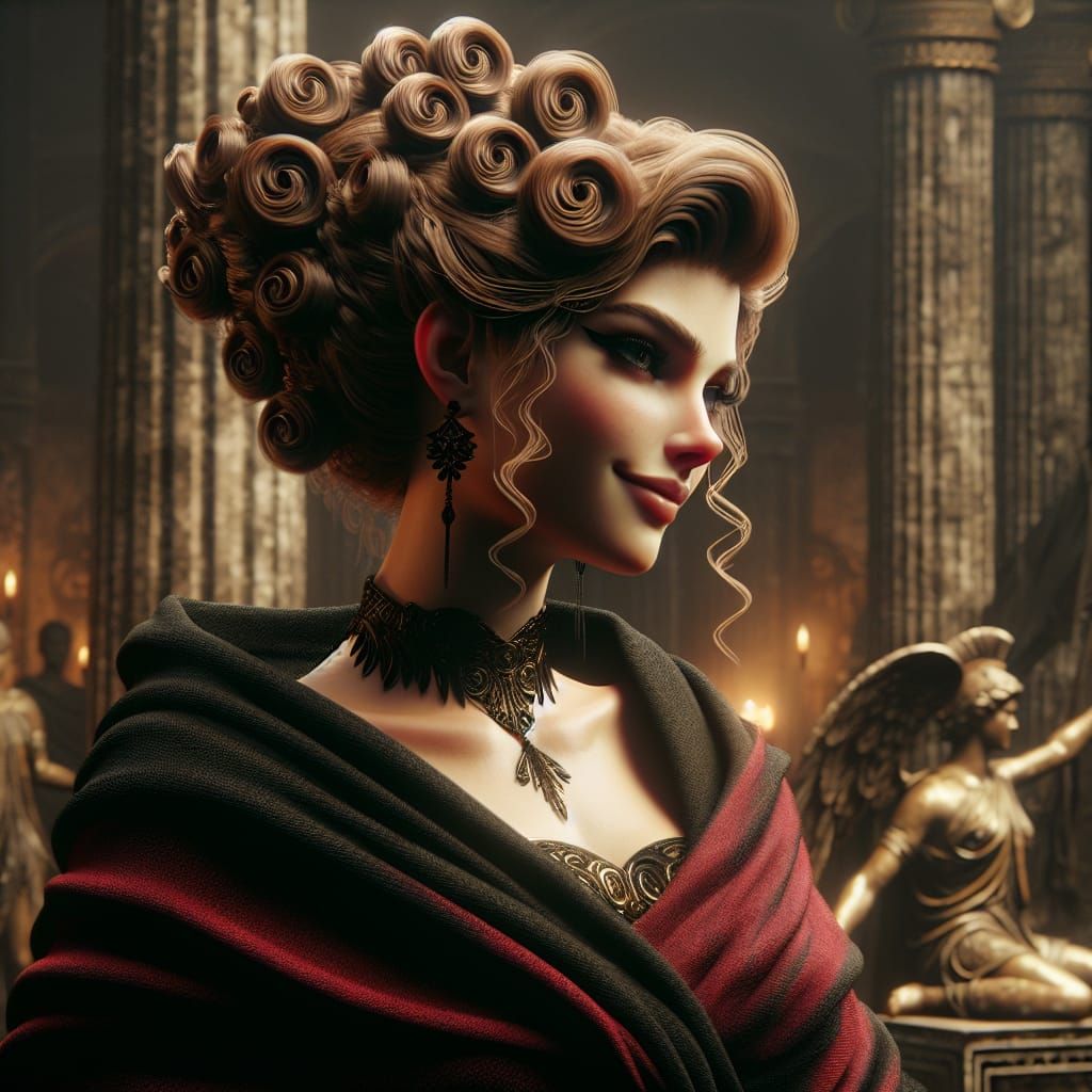 Greek Goddess Dyssebeia Topples Gods in Matte Painting