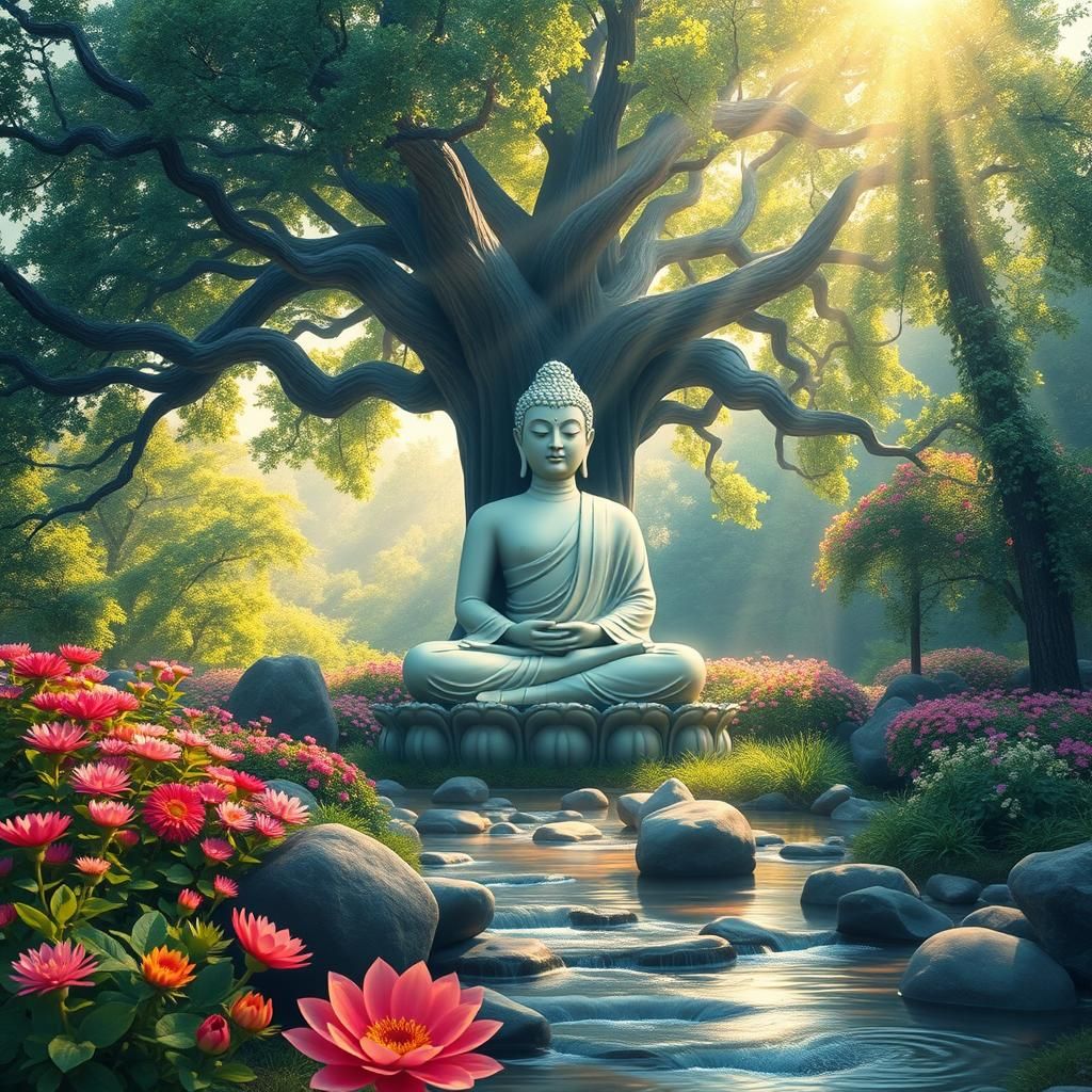 Buddha Under Bodhi Tree: A Peaceful Vision